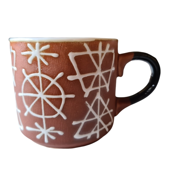 VINTAGE 70s 80s Japanese Brown White Black Cup & Saucer Set of 6 Tea Coffee Cups - Picture 3 of 13